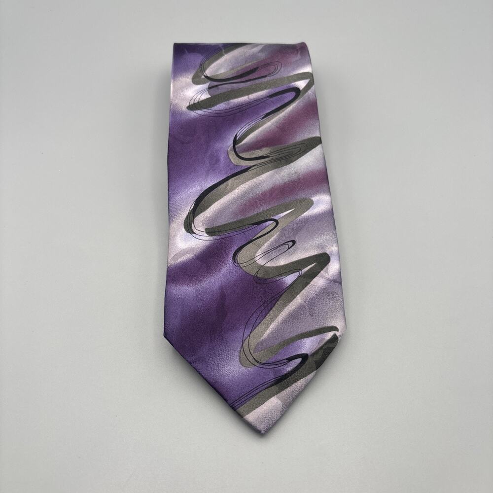 J. Garcia Purple Abstract Silk Tie Collection Thirty Three - Floating Planes